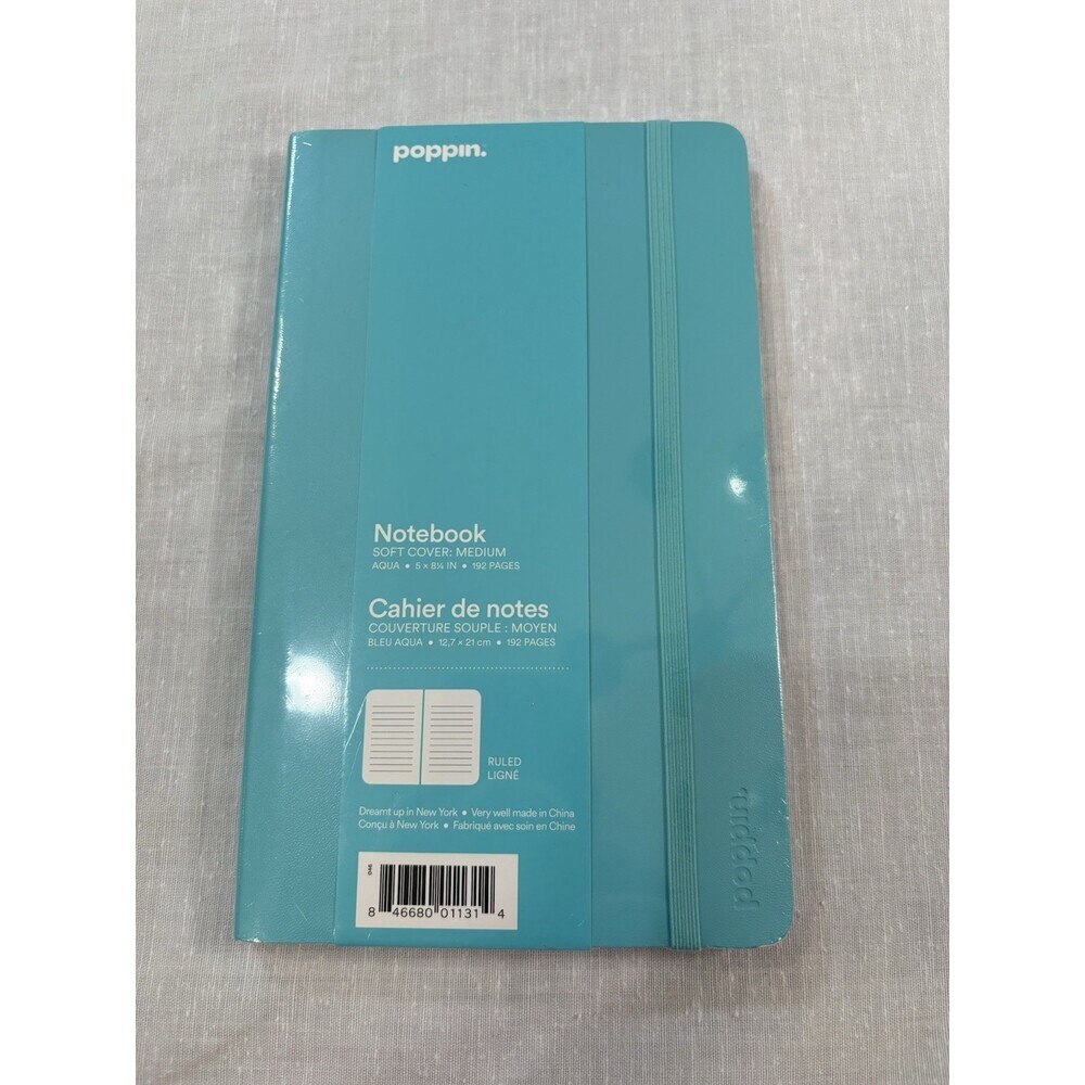 Poppin Medium Soft Cover Notebook Aqua